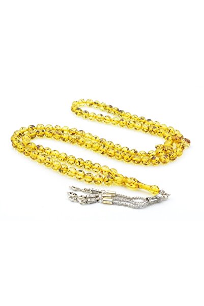 Murty99 Mărgele de rugăciune din chihlimbar placat cu argint, tăiat cu sferă,...