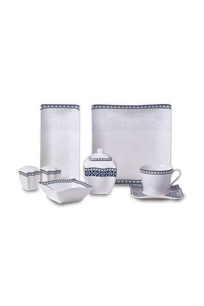 KORKMAZ New Bone 28 Piece Square Breakfast Set