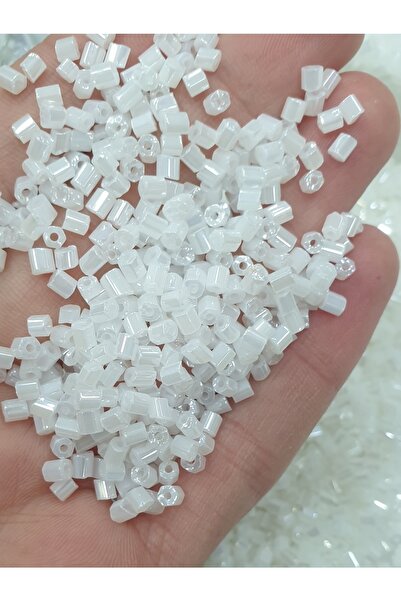 CRYSTALSHOP Mărgele de tăiat - 8/0 porțelan alb (100 GR)