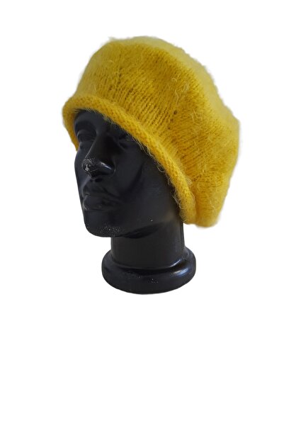 bi ters bi düz قبعة صفراء محبوكة يدويًا