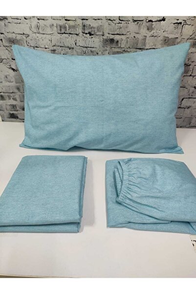 Gasel Home Solid Color Cotton Fabric Single Duvet Cover Set (Elastic Sheet)