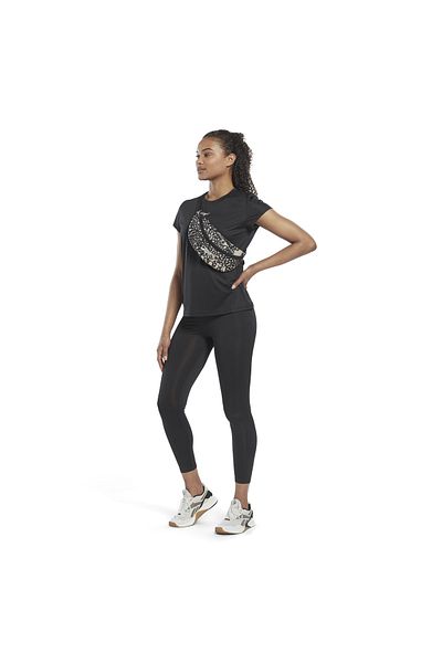 Reebok Tricou negru cu decolteu pentru femei HI6883 - Tricou Commercial Poly