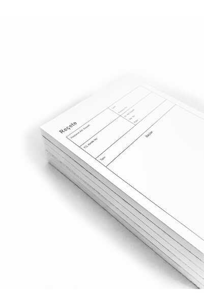 MattSa Reçete-100'er Yapraklı 5 Cilt-80gr/m² 1. Hamur Beyaz Kağıda Baskılı-üstten Tutkallı-koparılabilir-a5