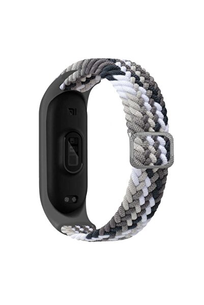 UnDePlus Xiaomi Mi Band 7 Kordon Tokalı Örgü Kordon Siyah-gri