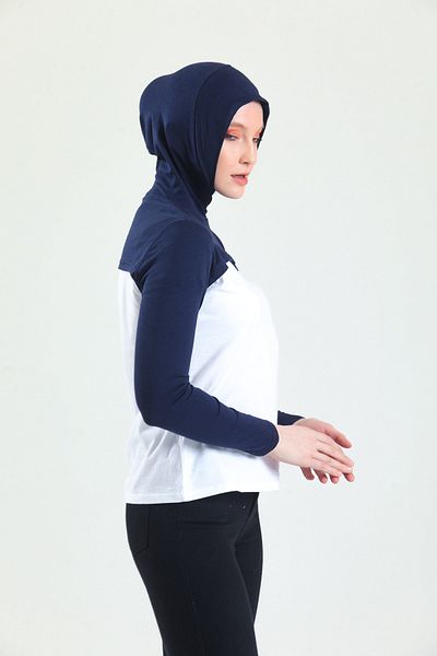 mirach Boneli Neck Collar Sleeve - Navy Blue Hooded Neck Collar