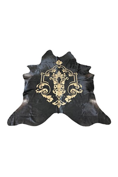 Dericibey Lazer Desenli Siyah Büyük Boy Doğal Dana Postu