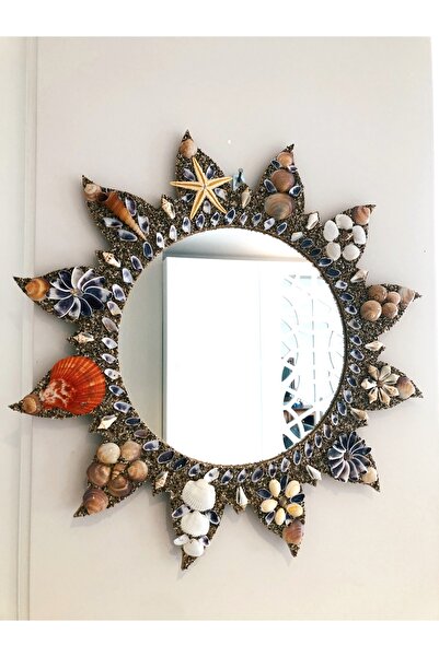 Deniz Yıldızım El Yapımı Duvar Aynası,doğal Deniz Kabuklarından Ev Dekorasyon Ürünleri,ev Hediyesi- Denizyıldızı01