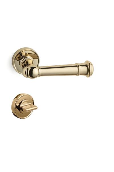 System Fıgaro Rozetli Kapı Kolu Altın Rengi Wc Mandallı Rozet - Hha235ro14w Gl