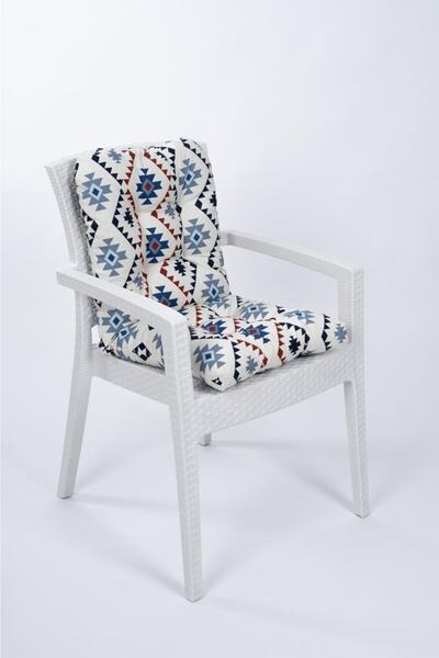 ALTINPAMUK Neva Mavi Pofidik Килим Стілець - Спеціальний шов, зі спинкою, з шнурками - 44x88 см