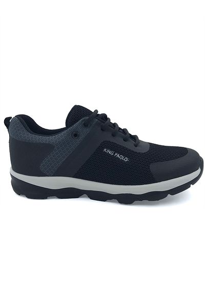 KİNG PAOLO D1113 Krakers Sports - Negru- Gri - Pantofi pentru bărbați, pantofi textil
