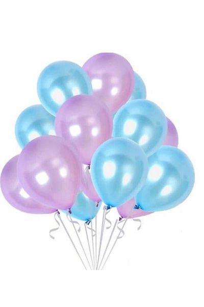 Deniz Party Store 12 Inch Metallic Blue Lilac Balloon - 10 Pcs
