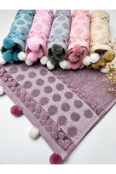 AYHANHOME Комплект от 6 кухненски кърпи от жакардов памук с помпони, 30x50