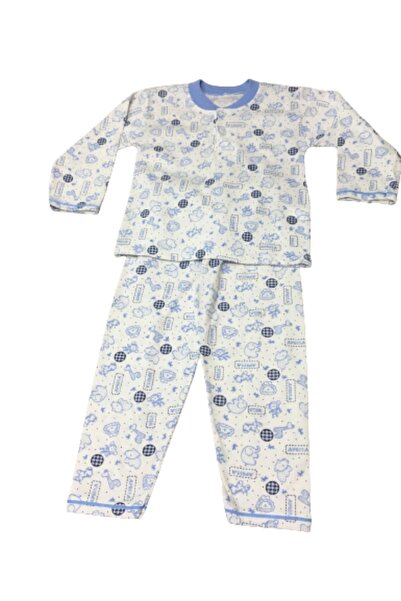 Beyaz Penye Çocuk Pijama Takımı