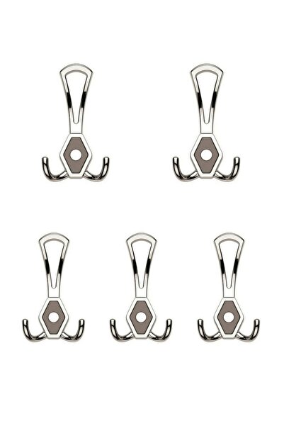 ARON (5 ADET) Mali Portmanto (BÜYÜK) Askılık (KROM GRİ) Vestiyer Havlu Kapı Elbise Askılığı (BÜYÜK) Askı