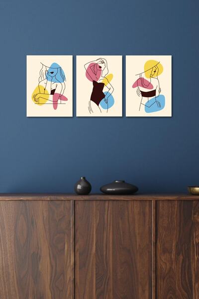 FourArts Tablou decorativ Minimalist Women Design Set de pictură din lemn din...