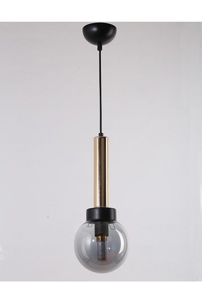 MŞ Aydınlatma Cota Black Gold Plated Smoked Glass Chandelier