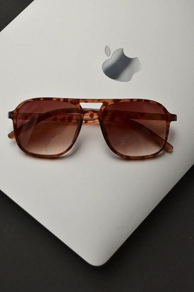 LOOKUP Women's Leopard Vintage Oval Cat Eye Sunglasses