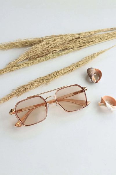 LOOKUP Unisex Uv400 Protected Honey Color Square Women's Sunglasses