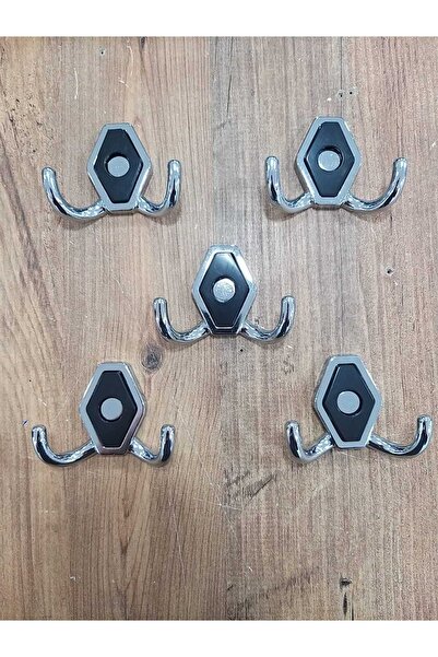 Sima (5 ADET) Mali Portmanto (KÜÇÜK) Askılık (KROM SİYAH) Vestiyer Havlu Kapı...