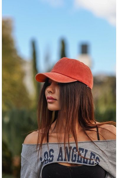 LULO Cap Hat Washable Red Stylish Style Cap Men's Women's