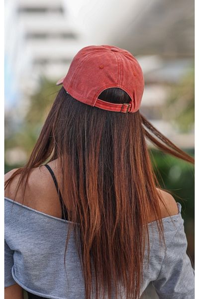 LULO Cap Hat Washable Red Stylish Style Cap Men's Women's
