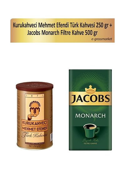 Mehmet Efendi 250 Gr Turkish Coffee + 500 Gr Jacobs Monarch Filter Coffee Set