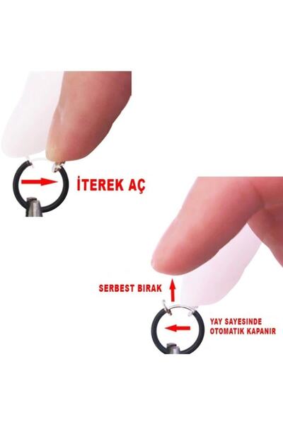 The Collection Unisex Gümüş Cerrahi Çelik Deliksiz Sıkıştırmalı Fake Piercing Tragus Helix Küpe