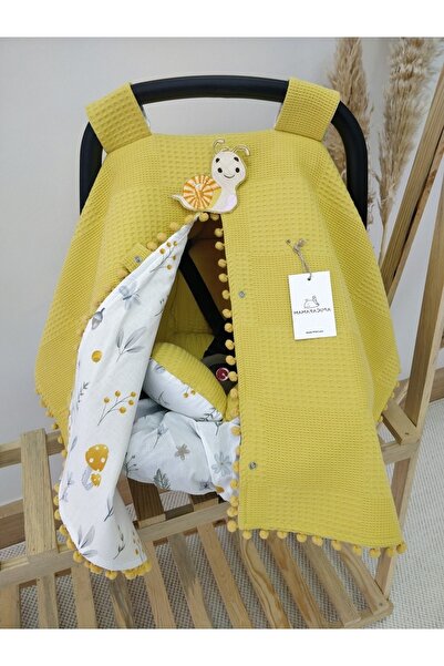 MAMARADUGA Çift Taraflı Puset Örtüsü+puset Minderi+puset Çarşafı 3'lü Set Har...