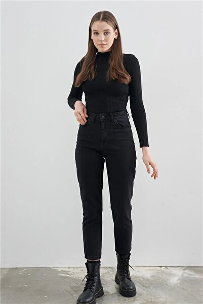 SANTA BELLA Ramrod Black Colorfast Mom farmerke Ženski Boyfriend Visok struk ...