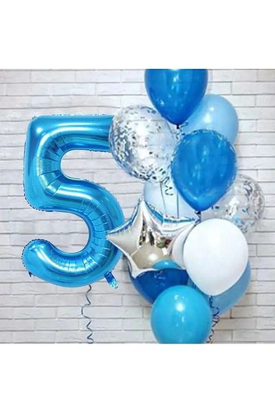 DÜVENCİ TİCARET Blue Age Balloon Set -1-2-3-4-5-6-7-8-9