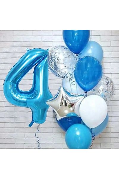 DÜVENCİ TİCARET Blue Age Balloon Set -1-2-3-4-5-6-7-8-9
