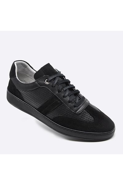 Fosco Genuine Leather Sneaker Men's Shoes Black 9870