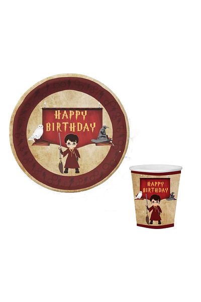 kidspartim Harry Potter Themed Plate Cup 8 Pack
