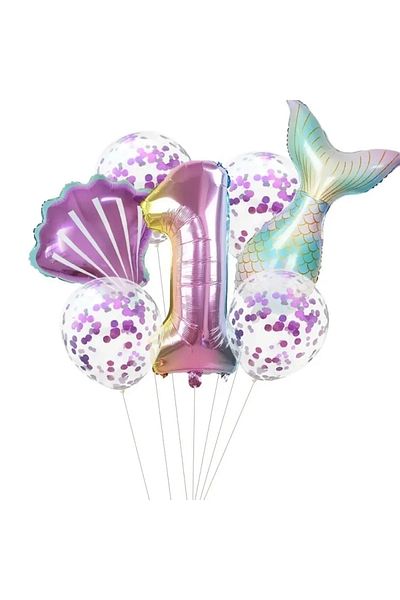 DÜVENCİ TİCARET Mermaid Colorful Balloon Set 1