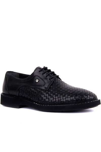 Fosco Lace-up Black Leather Men's Casual Shoes 9036 795