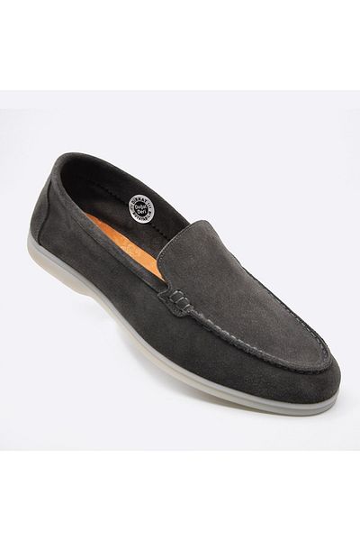 Fosco Suede Leather Summer Loafer Men's Shoes Gray 9874 116