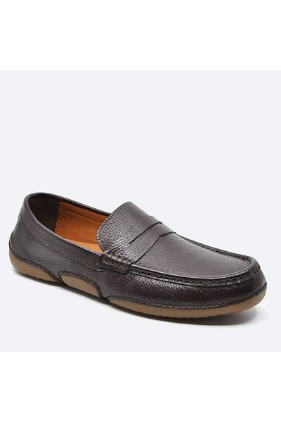 Fosco Genuine Leather Loafer Casual Men's Shoes Brown 9844 104