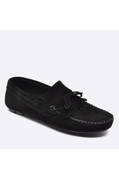 Fosco Suede Leather Black Loafer Casual Men's Shoes 9860 110