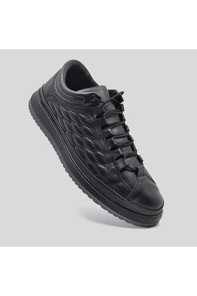 Fosco Genuine Leather Black Autumn Winter Comfort Shoes 9785 100