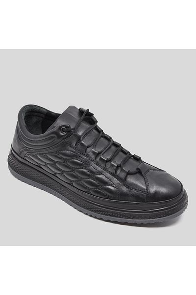 Fosco Genuine Leather Black Autumn Winter Comfort Shoes 9785 100
