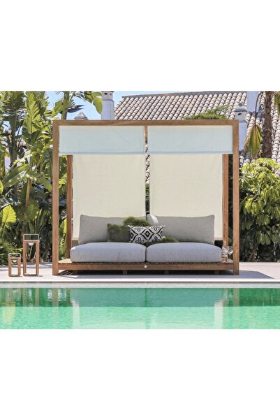 BERZBUĞ Lüks Ahşap Bahçe Yatak 200wx180dx180h Şezlong