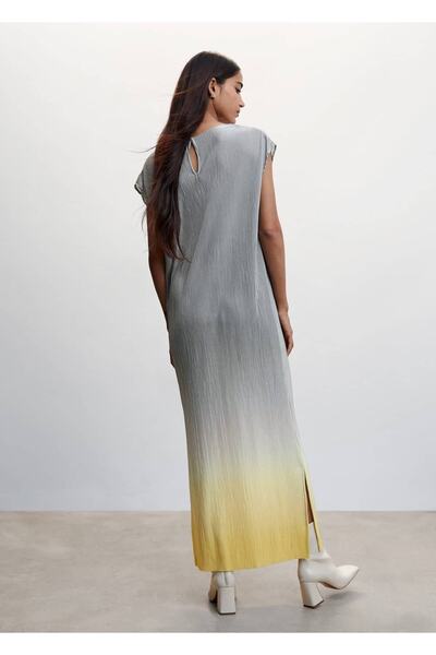 MANGO Woman Pilili Saten Elbise