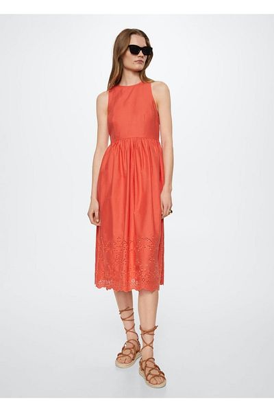 MANGO Woman Embroidered Cotton Dress