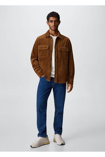 MANGO Man Hemdjacke aus Cord mit Taschen