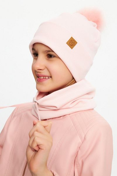 Babygiz Baby Girl Child Fur Pompom Hat Beanie Neck Collar Set Comfortable 100% Cotton Camisole