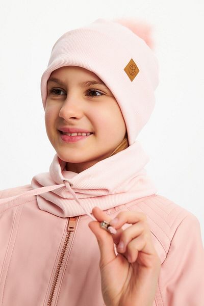 Babygiz Baby Girl Child Fur Pompom Hat Beanie Neck Collar Set Comfortable 100% Cotton Camisole