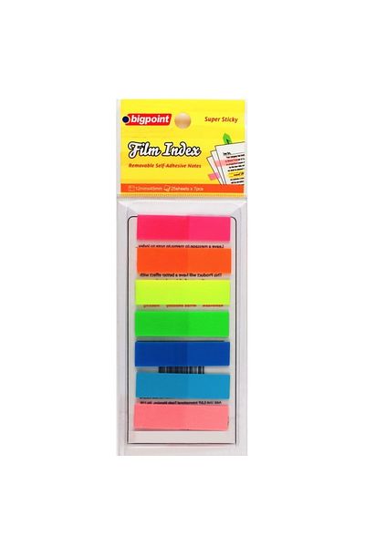 Bigpoint Adhesive Film Index 7 Colors 20 Pack