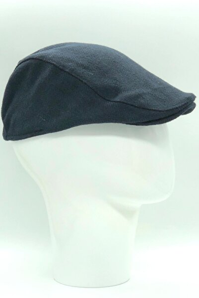 Hoppe قبعة شتوية مخيطة باللون الأزرق الداكن بنمط متعرج من لندن رياضية فاخرة