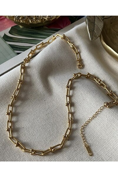 SU PERİSİ TAKI BİJUTERİ Steel Gold Brand Model Necklace