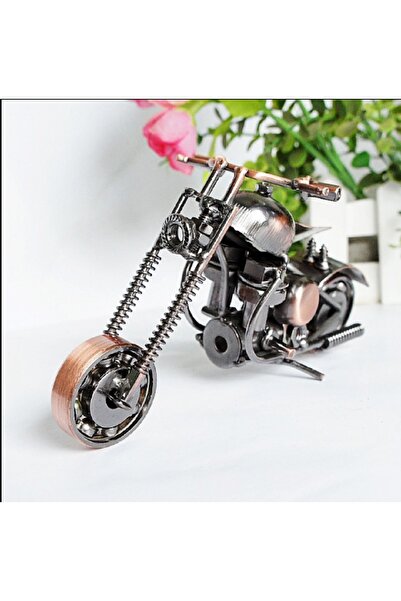 hediyeconcepti El Yapımı Vintage Demir Motosiklet Modeli Motor Heykelcik Metal Motosiklet Ev Ofis Dekor Obje